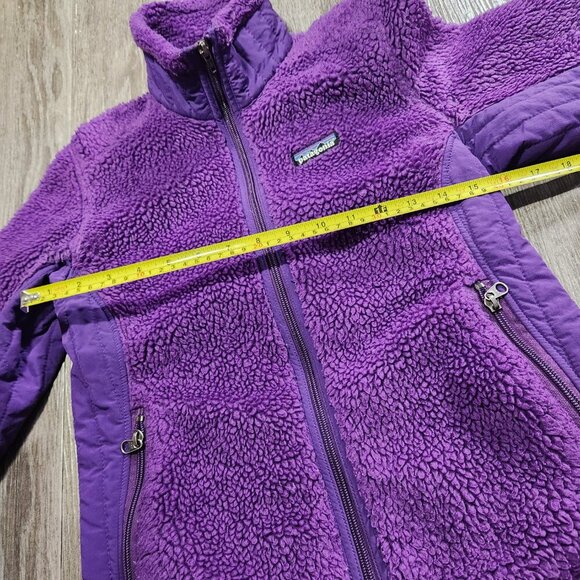 Vintage 90s Patagonia high neck zip-up purple sherpa jacket ✦ size Small ✦ - Picture 11 of 14